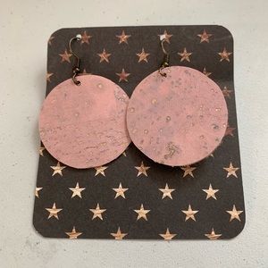 Handmade Blush Cork Style Round Earring